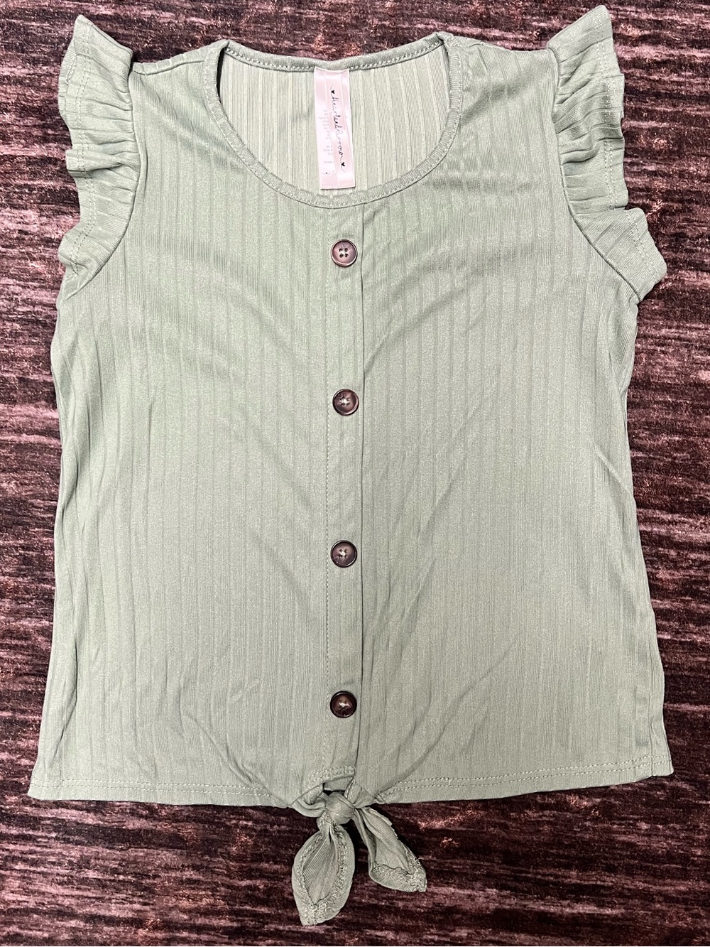Girls’ Tie-Front Ruffle Sleeve Top